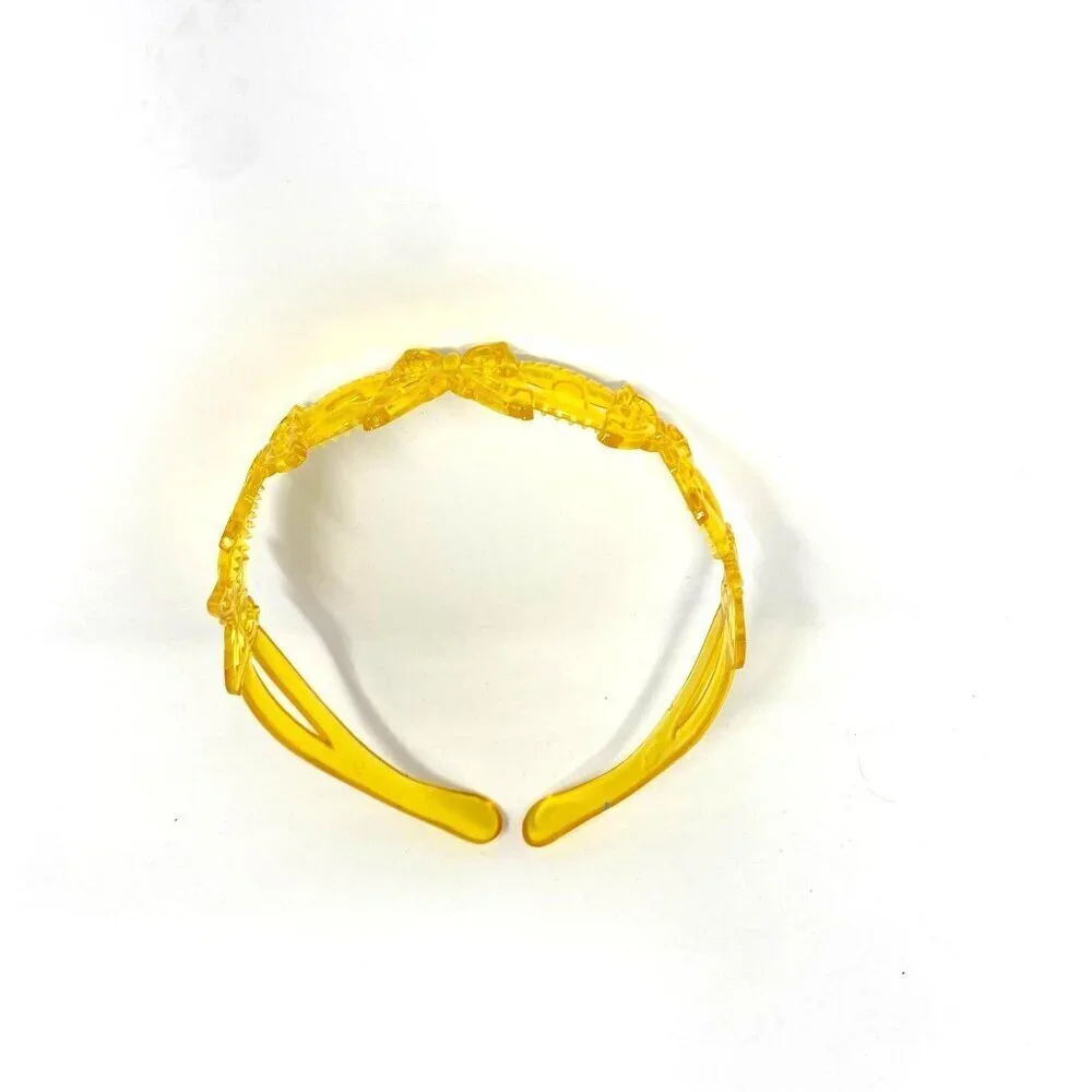 Headband Clear Yellow Plastic Butterfly Girls Preowned